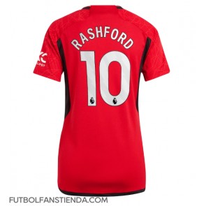 Manchester United Marcus Rashford #10 Primera Equipación Mujer 2023-24 Manga Corta